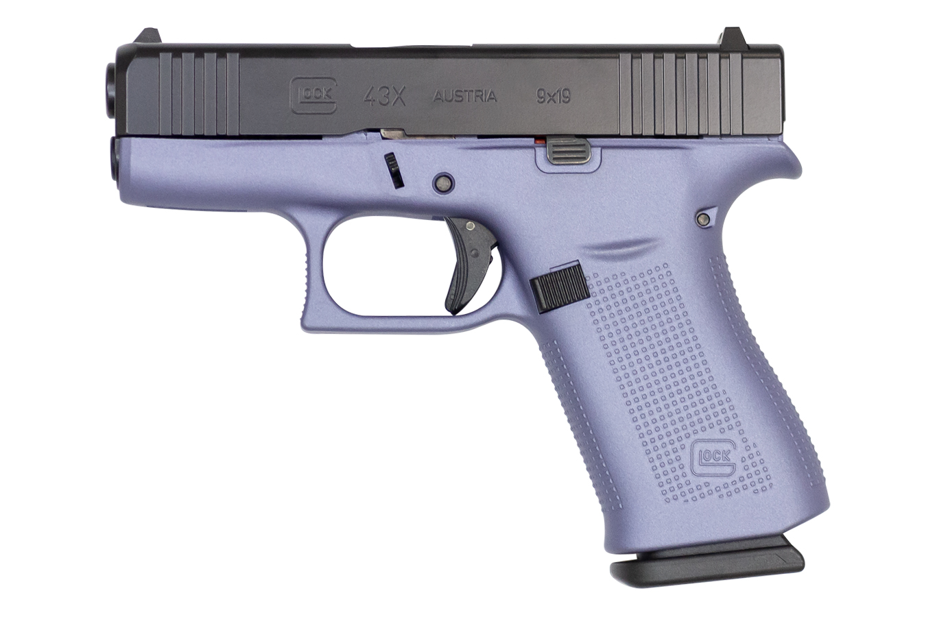 43X 9mm Subcompact Pistol with Cerakote Crushed Orchid Frame and Black Slide