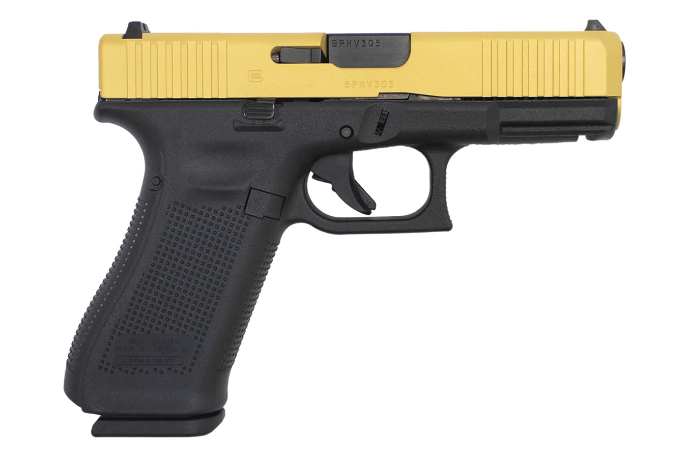 45 9mm Pistol with Cerakote Gold Slide
