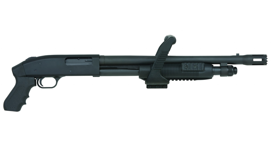 500 Tactical Chainsaw 12 GA Pump-Action Shotgun with Black Pistol Grip