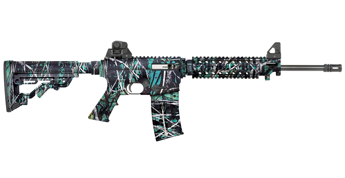 715T Flat Top 22 LR Semi-Auto Rifle with Muddy Girl Serenity Camo Stock