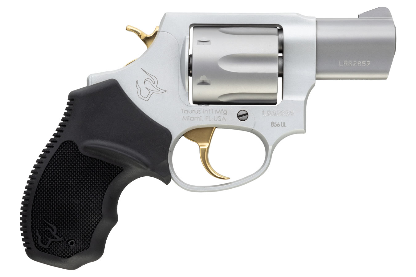 856 Ultra Lite 38 Special Stainless Revolver with Gold Accents