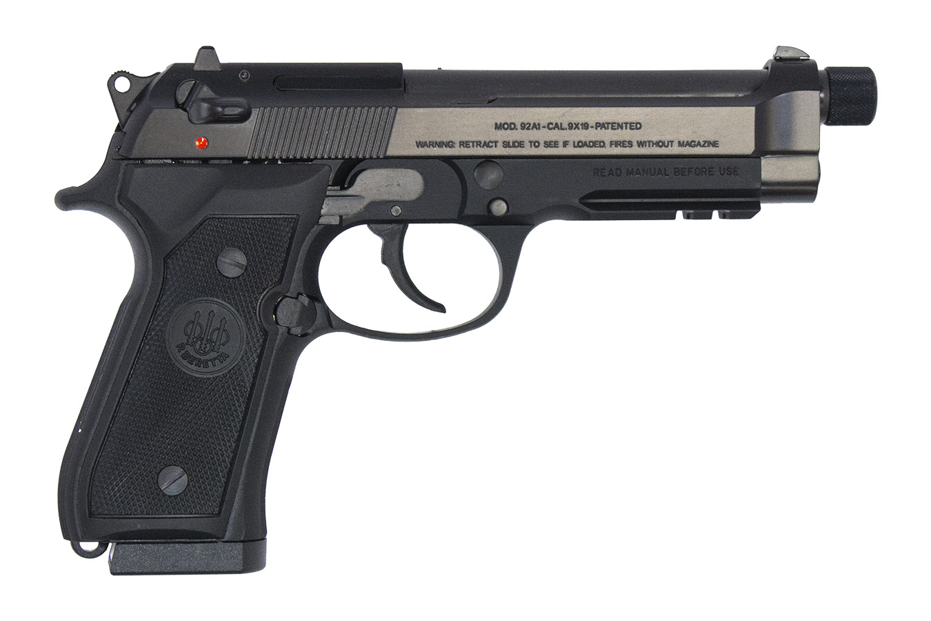 92 A1 9mm Pistol with Checkered Black Polymer Grip