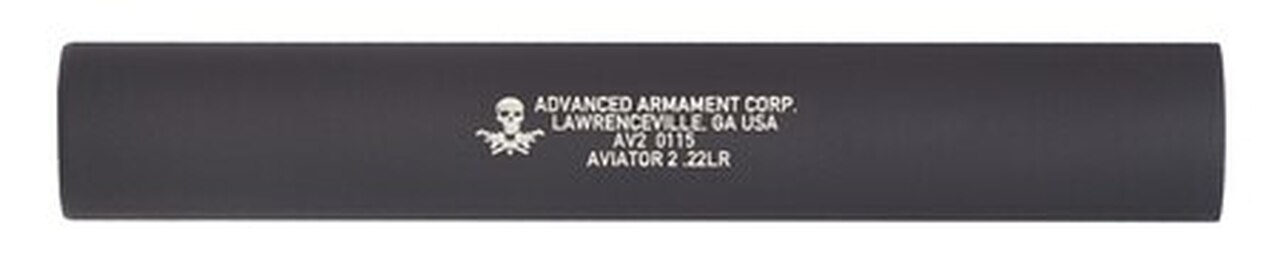 AAC Aviator 2 Rimfire For Rifles or Pistols .22 Long Rifle 1.0″ Diameter 1/2-28 TPI Anodized Nitride Finish – All NFA Rules Apply