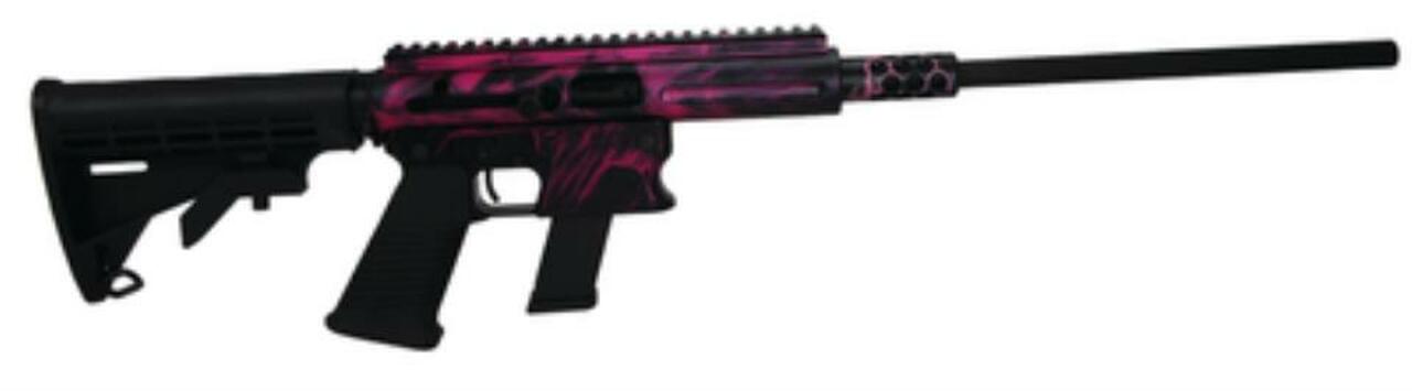 Aero Survival Rifle.40 Smith & Wesson 16.25″ Barrel 4x Scope AR Collapsible Stock Pink Attitude 15rd
