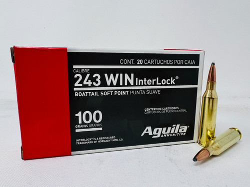 Aguila 243 Winchester, 100gr, Boat Tail Soft Point, 20rd Box