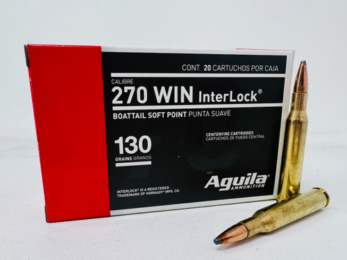 Aguila 270 Winchester, 130gr, Boat Tail Soft Point, 20rd Box