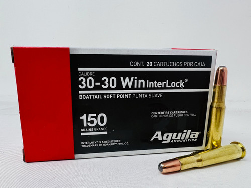 Aguila 30-30 Winchester, 150gr, Boat Tail Soft Point, 20rd Box