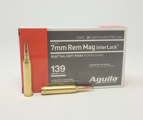 Aguila 7mm Remington Magnum, 139gr, Boat Tail Soft Point, 20rd Box