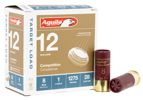 Aguila Competition 12 Ga, 2.75″, 1 oz, 1275 fps, 8 Shot, 25rd Box