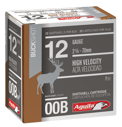 Aguila Hunting 12 Ga, 2.75″, 9 Pellets, 00 Buck Shot, 25rd Box