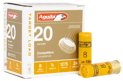 Aguila Target Load 20 Ga, 2.75″, 7/8 oz, 8 Shot, 25rd Box