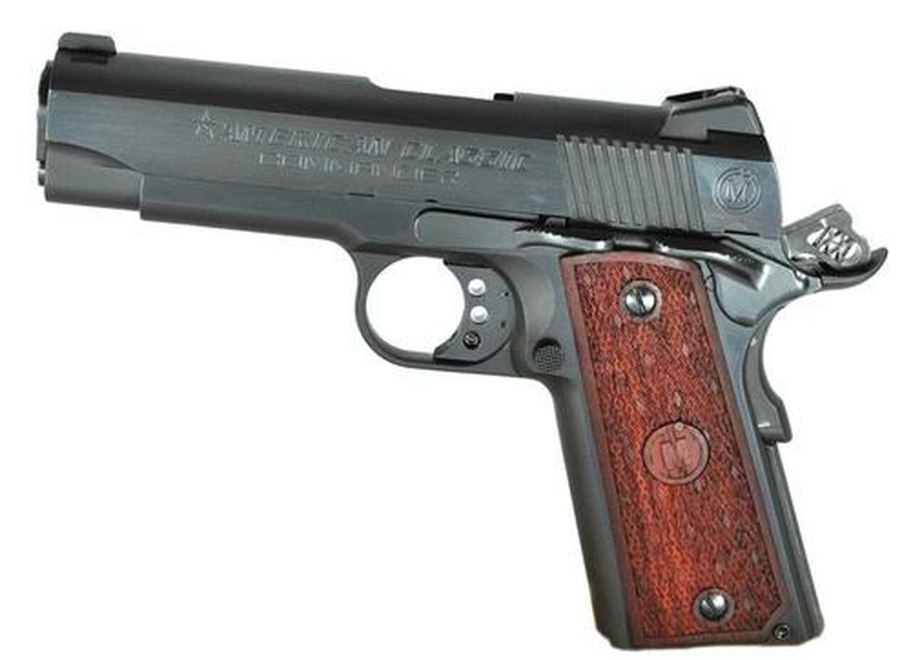 American Classic 1911 Commander 9mm 4.3″ Barrel, Mahogany Grip Blued, 9rd