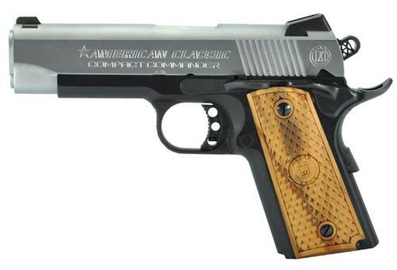 American Classic 1911 Compact Commnder 45 ACP 4.3″ Barrel, Hardwood Grip DuoTone, 7rd
