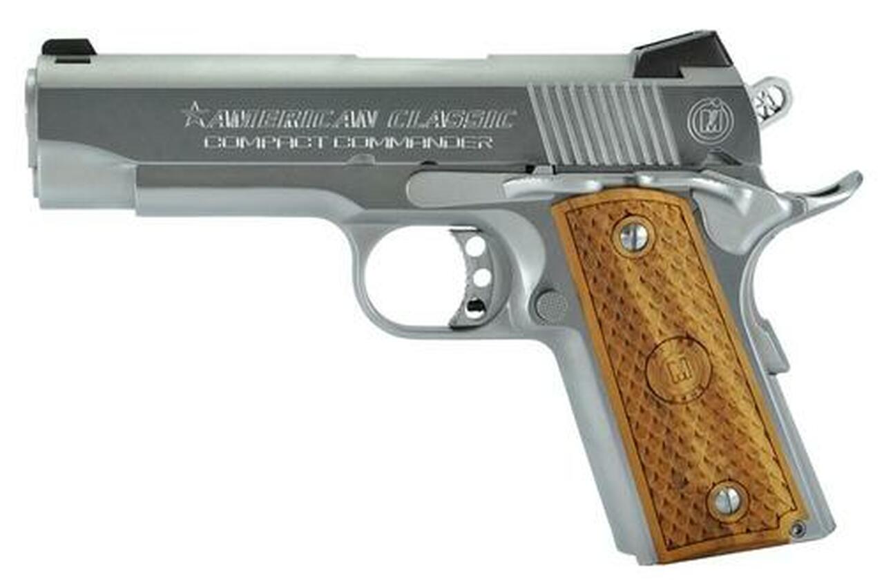 American Classic 1911 Compactt Commander 45 ACP 4.3″ Barrel, Hardwood Hard Chrome, 7rd
