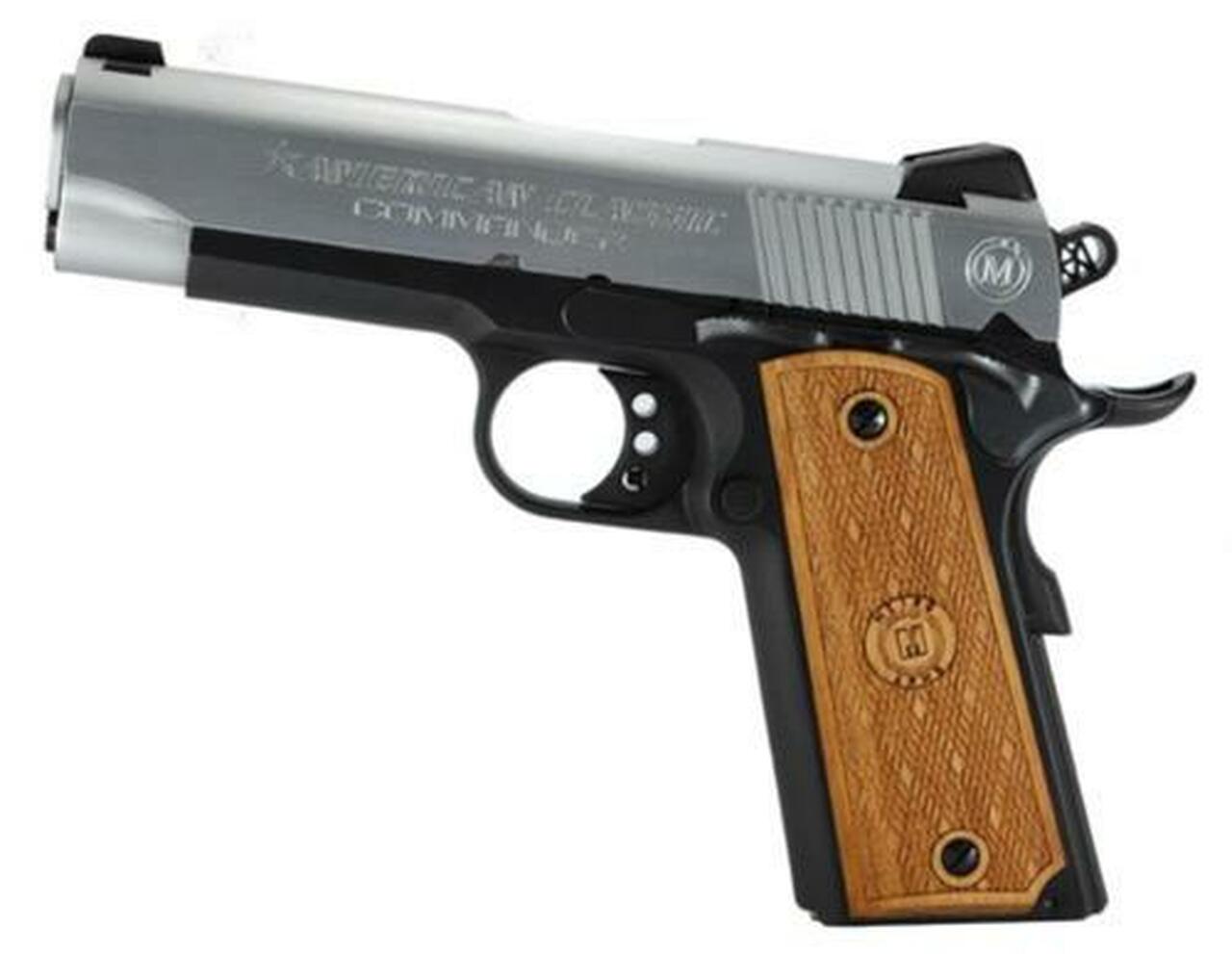 American Classic Commander 1911 45 ACP 4.25″ Barrel Duo-Tone Finish Mahogany Wood Grip 8 Round Mag