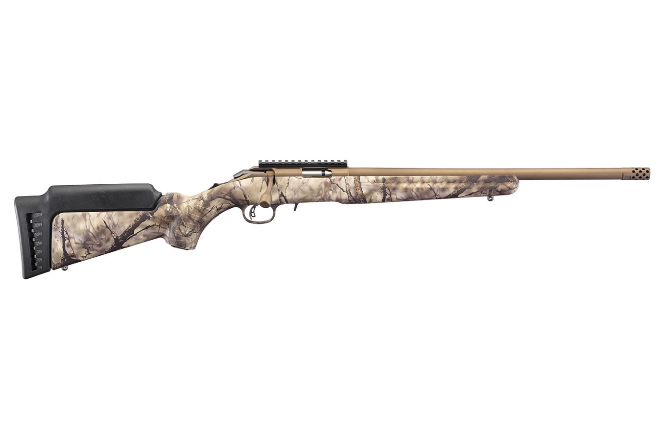 American Rimfire 17 HMR 18 Inch Go Wild Camo with Bronze Cerakote Finish