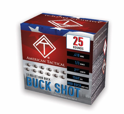 American Tactical Imports 410 Ga, 2.5″, 1/3 oz, Buck Shot, 25rd Box