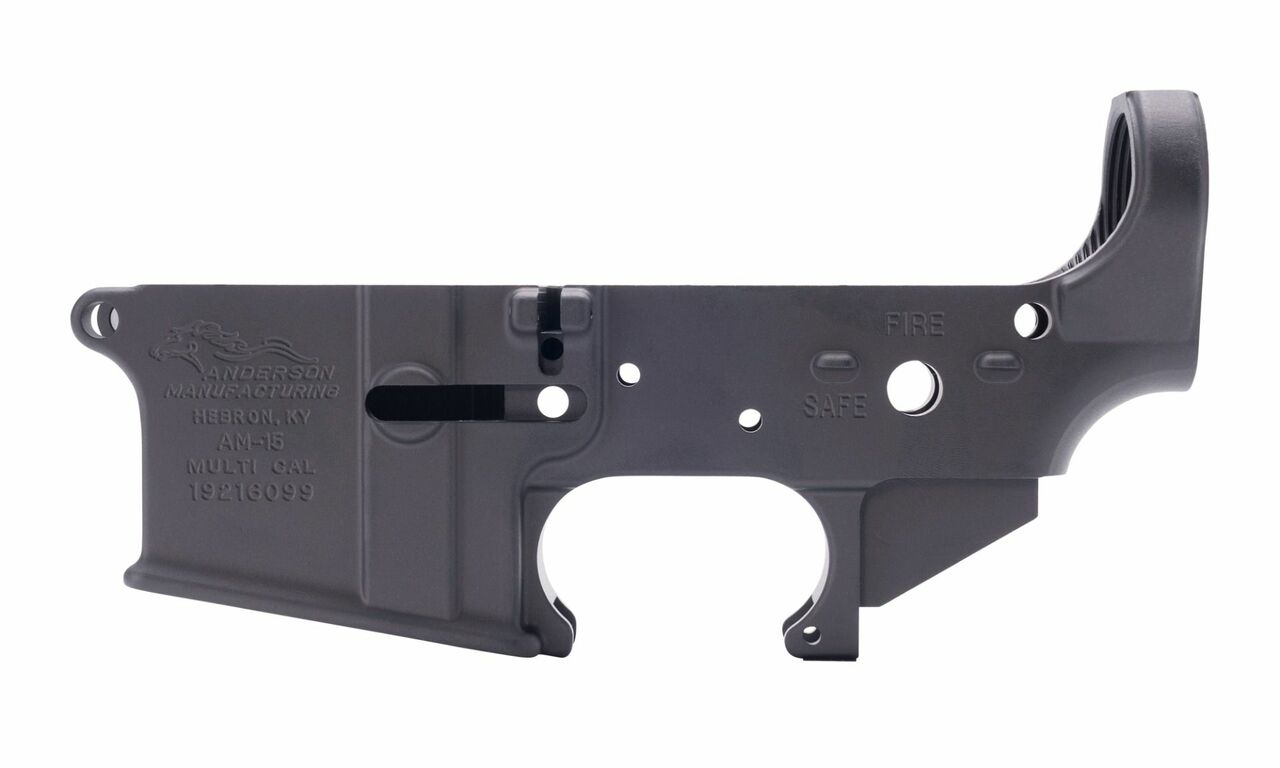 Anderson AR-15 Stripped Lower Receiver ”These Colors Never Run” Multi CalMarked