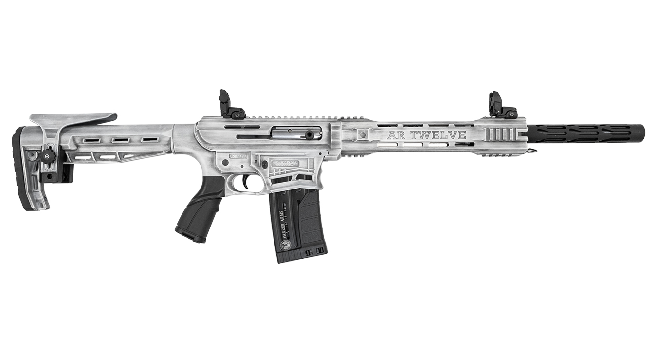 AR Twelve 12 Gauge Semi-Auto Shotgun with Distressed White Finish