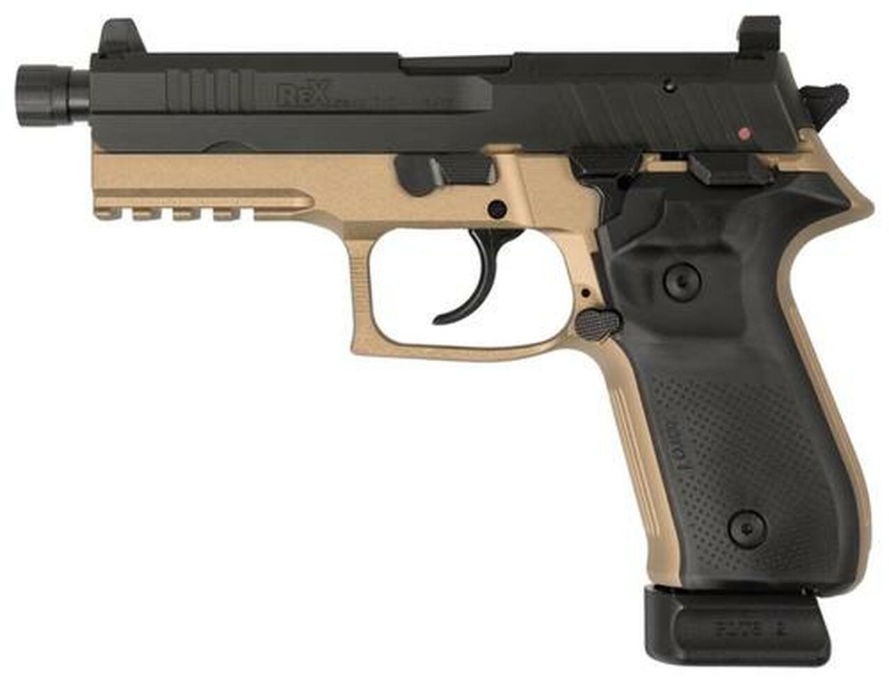 Arex Rex Zero 1T Tactical, 9mm, 4.9″ TB, 20rd, Flat Dark Earth Frame/ Black Slide