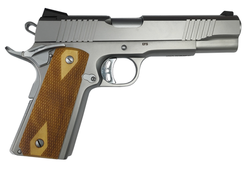 Armscor Rock Series 1911 9mm, 5″ Barrel, Silver, Wood Grips, 10rd
