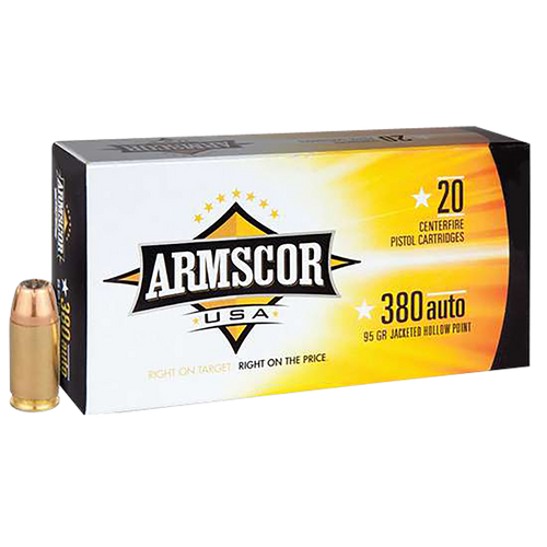 Armscor USA Competition 380 ACP, 95gr, Jacketed Hollow Point, 20Bx/25Cs
