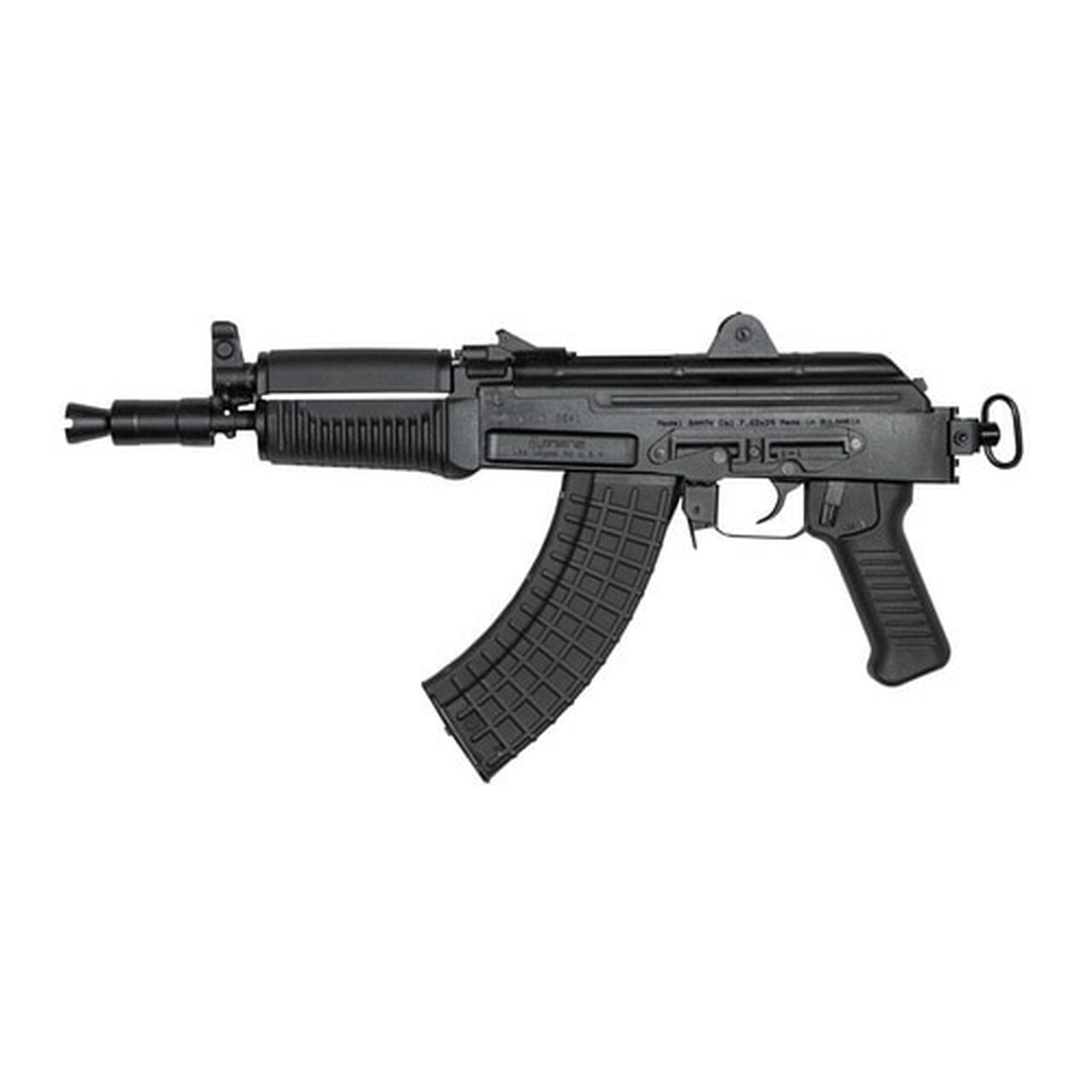Arsenal SAM7K-04 Pistol, 762X39, 10.5″, Steel, Black, Adjustable Sights, Picatinny Rail for Rear Attachments