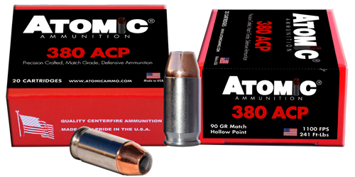 Atomic Ammunition Precision Craft 380 ACP, 90gr, Hollow Point, 20Bx/10Cs