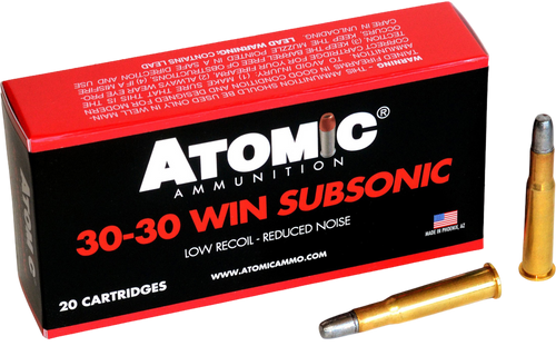 Atomic Subsonic 30-30 Winchester, 165gr, Lead Round Nose Flat Point, 20rd Box