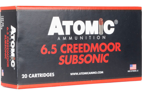 Atomic Subsonic 6.5 Creedmoor, 129gr, Jacketed Hollow Point, 20rd Box