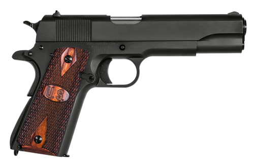 Auto-Ordnance 1911A1 9mm, 5″ Barrel, Black, Checkered Wood Grip, 9rd