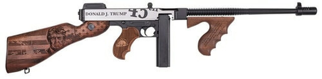 Auto Ordnance, 1927A-1 Deluxe, Semi-automatic, Rifle, 45 ACP, 14.5″ Barrel 16.5″ OAL, Parkerized Finish, Wood Grips 2 Mags, 1 20Rd Mag And 1 50Rd Drum