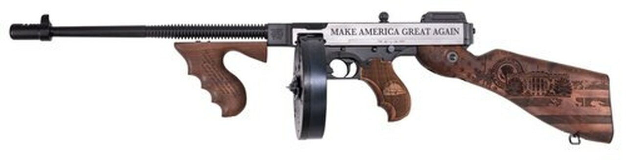 Auto Ordnance, 1927A-1 Deluxe, Semi-automatic, Rifle, 45 ACP, 14.5″ Barrel 16.5″ OAL, Parkerized Finish, Wood Grips 2 Mags, 1 20Rd Mag And 1 50Rd Drum