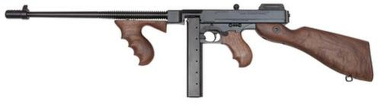 Auto Ordnance Thompson Model 1927A-1C Lightweight 45 ACP 16.5″ Barrel Blue Finish Walnut Stock 30rd Stick