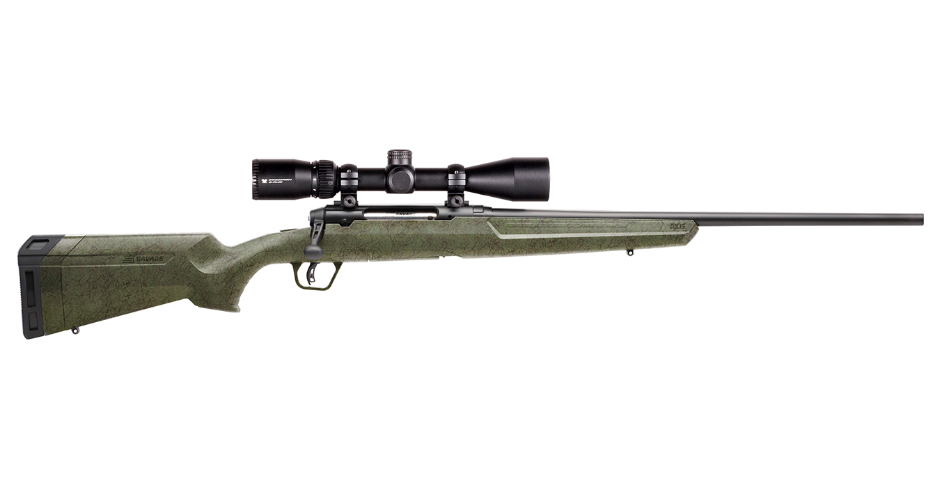 AXIS II XP 22-250 Rem Bolt-Action Rifle with Vortex 3-9x40mm Crossfire II Scope and Green Stock with Black Webbing