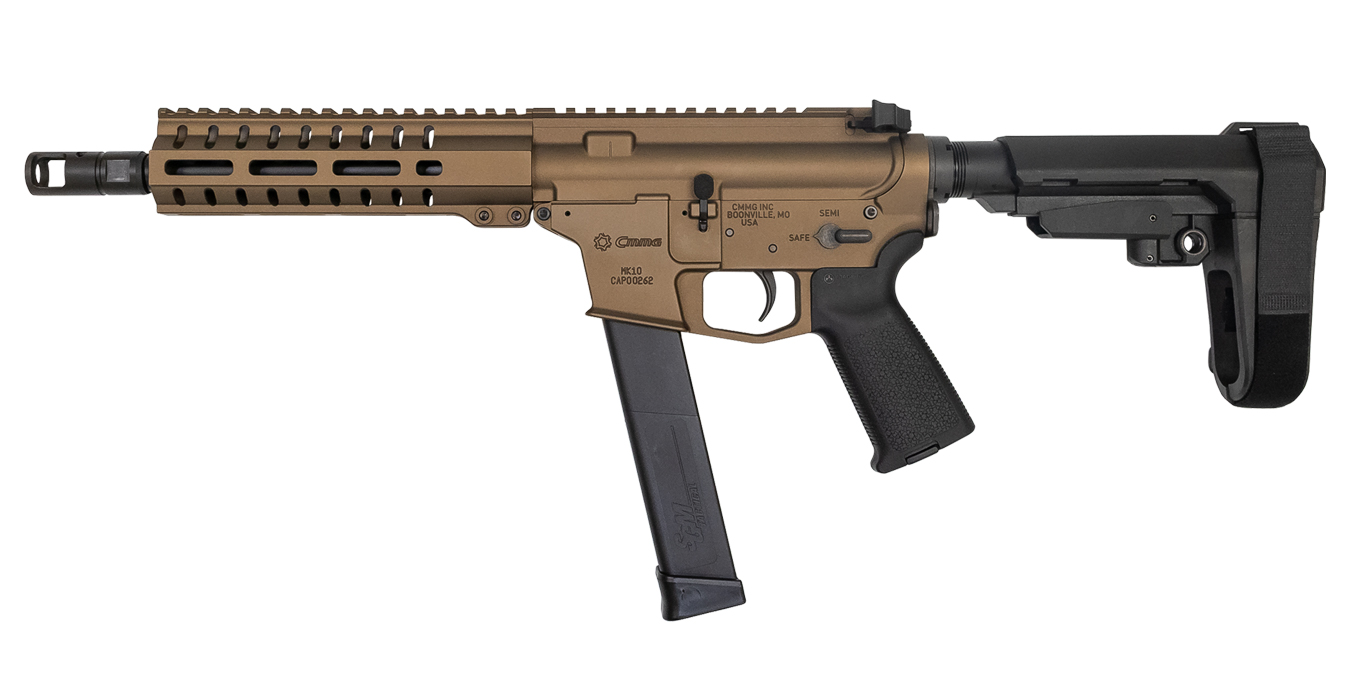 Banshee 300 Mk10 10mm Burnt Bronze AR Pistol with CMMG RipBrace