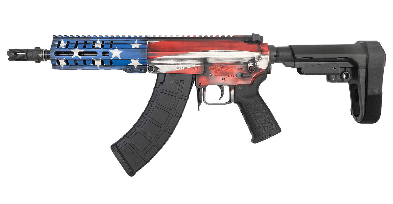 Banshee 300 Mk47 7.62x39mm AK Pistol with Battle Worn US Flag Cerakote Finish