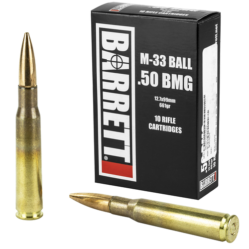 Barrett 50 BMG Ammo, 661gr, Full Metal Jacket, 10rd Box