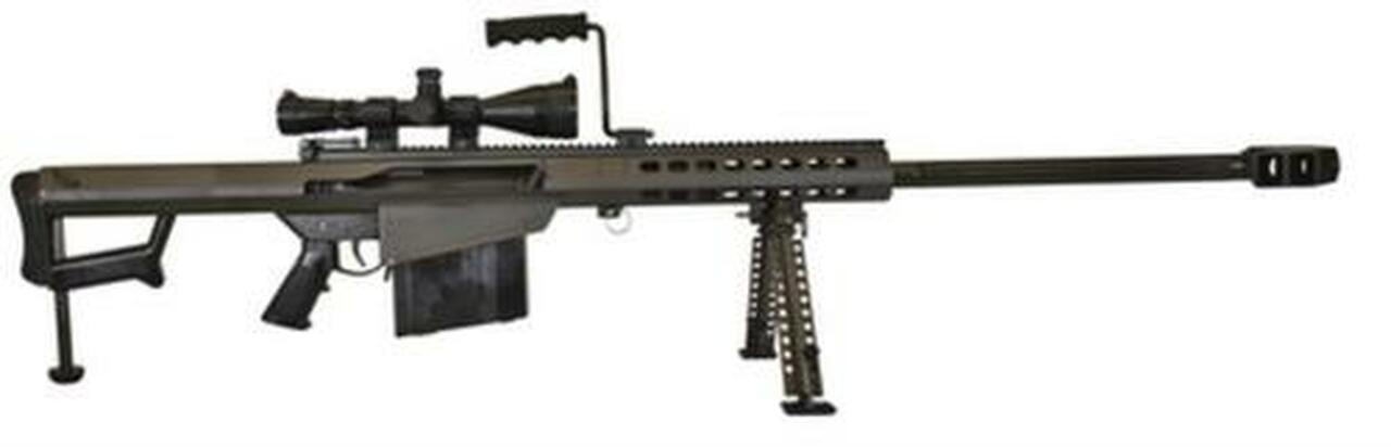 Barrett 82A1 Rifle System .50 BMG 29″, Leupold Mk4 4.5-14x50mm Scope, Mounted, Monopod, 10 Rnd Mag