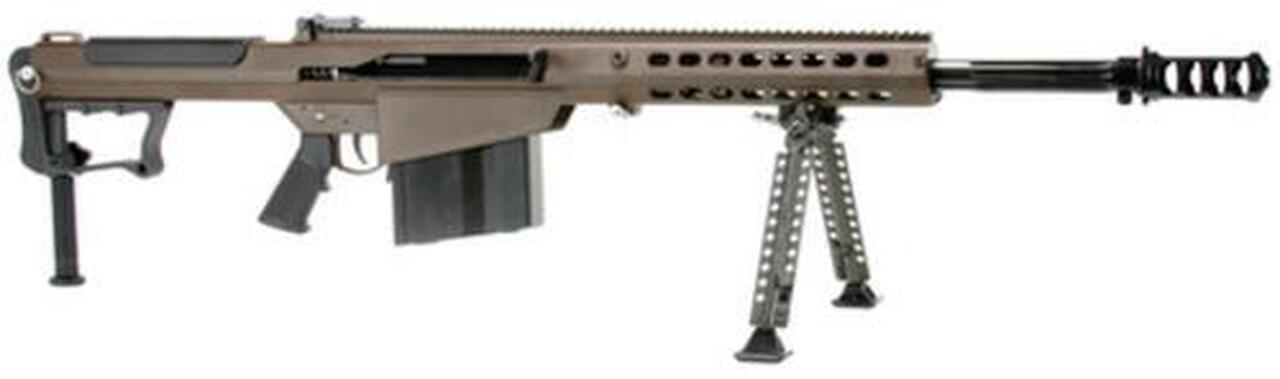 Barrett M107A1 .50 BMG, 20″ Chrome Lined Fluted Barrel, Black Muzzle Brake, Multi Role Brown Cerakoted Receiver, 10rd