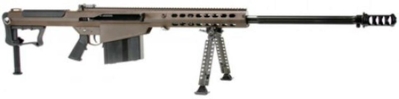 Barrett M107A1 .50 BMG, 29″ Chrome Lined Fluted Barrel, Muzzle Brake, Brown Cerakoted 10rd Mag