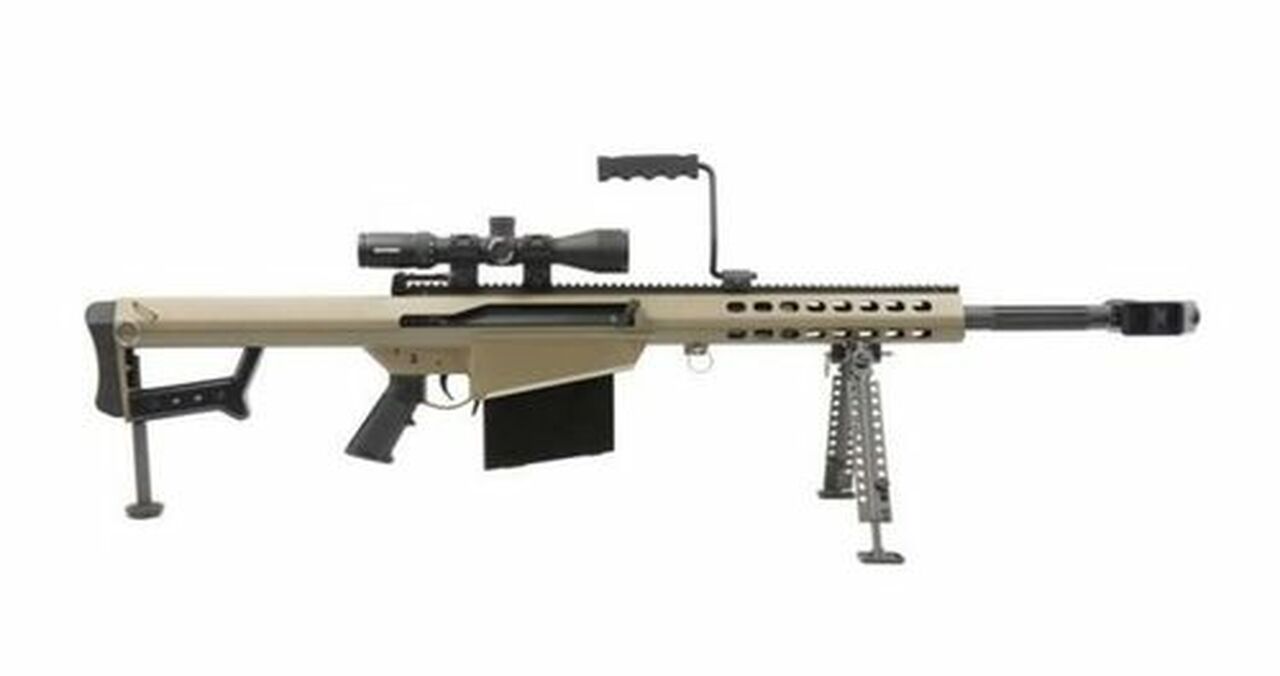 Barrett M82A1, .50 BMG, 20″ Barrel, Flat Dark Earth, NightForce SHV4-14×56 Scope, 10rd