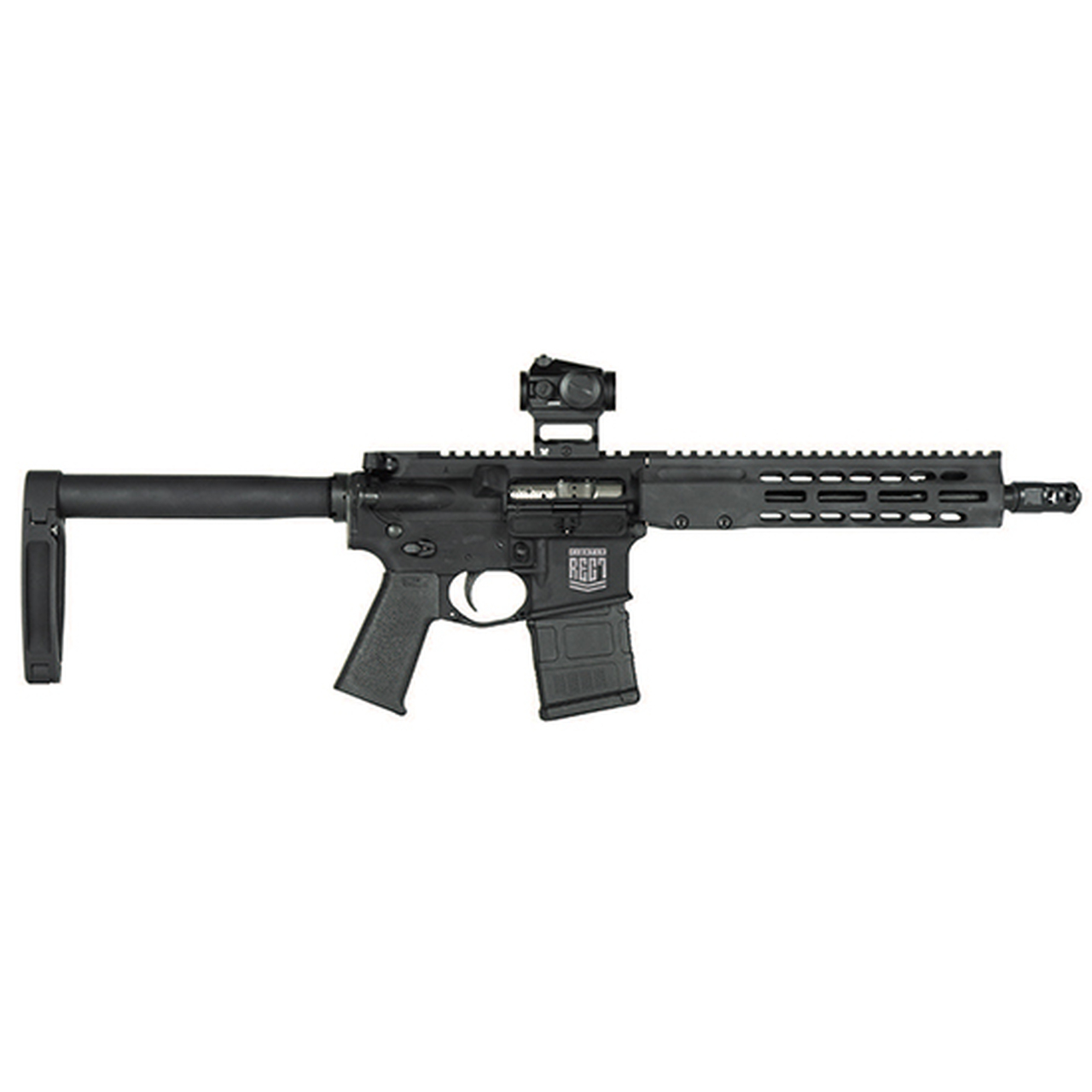 Barrett REC7 DI Fighter 223 Rem/5.56mm, 10.25″ Barrel, 1:7 Twist, Black Anodized, Gear Head Works Tailhook MOD 1 Pistol Brace, Magpul Grip, Brake, Geissele ALG Trigger, Vortex CF-RD1 Red Dot Sight