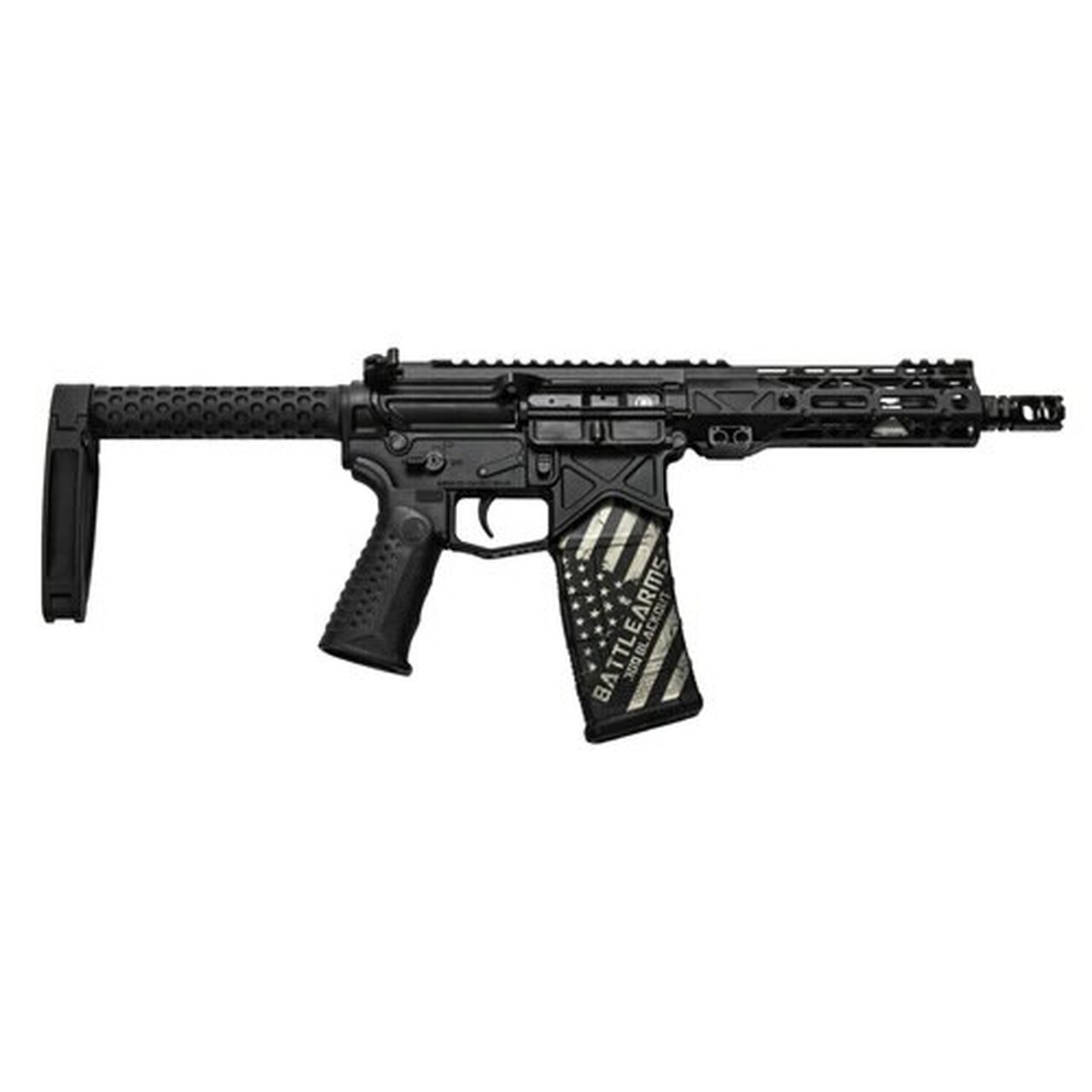 Battle Arms Development BAD300 AR-15 Pistol, 300 Blackout, 7.5″ Barrel, Sabertube with Tailhook Brace, 30Rd Mag