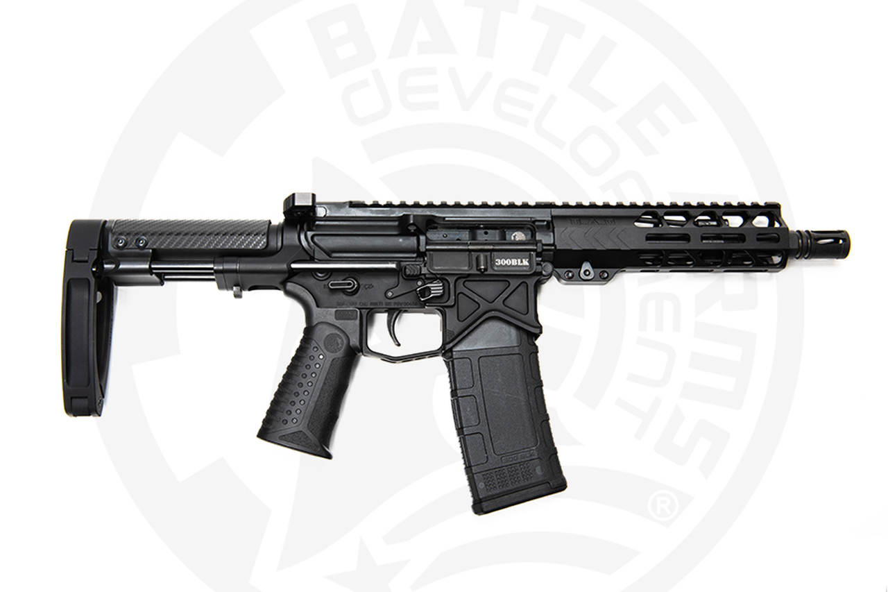 Battle Arms Development Silent Professional .300 Blackout, 7.5″ Barrel, Tailhook Brace, Black, 30rd