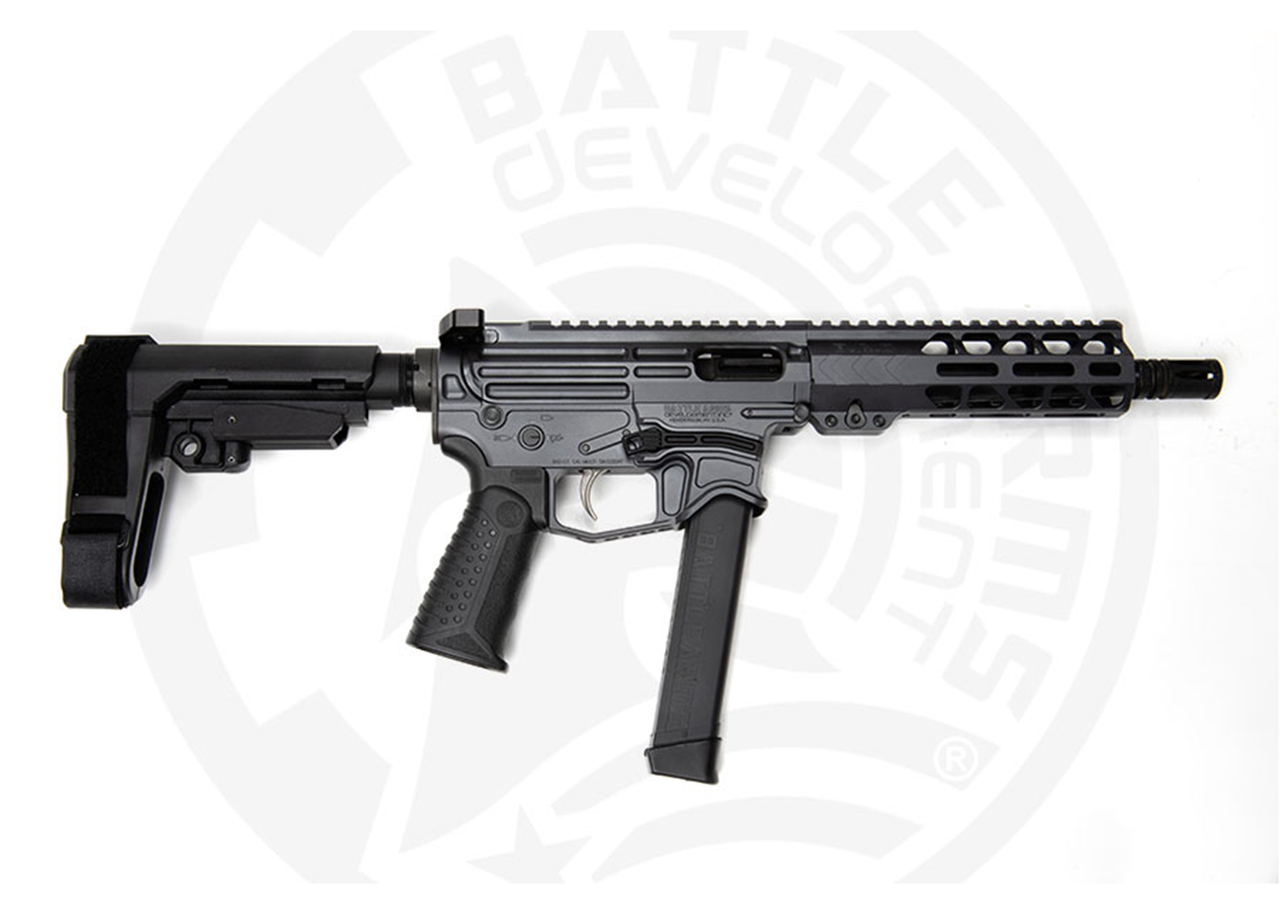 Battle Arms Development Xiphos 9P 9mm, 8″ Barrel, SBA3 Brace, Battle Arms Grey, 33rd