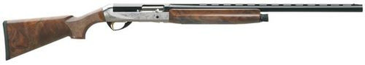 Benelli Legacy 12g 28″ AA Grade Select Walnut Nickel/Blue Finish, Etched Game Scene
