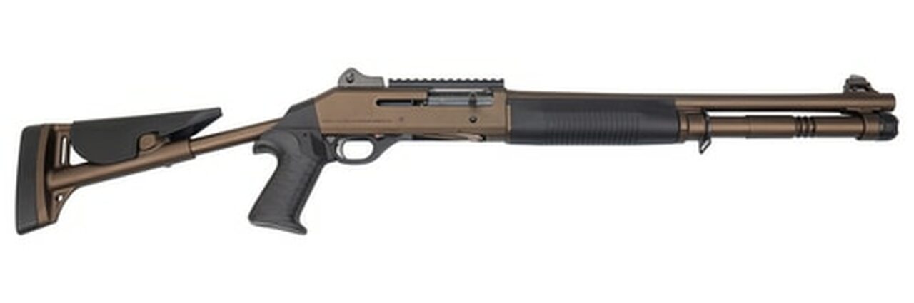 Benelli M1014 Limited Edition 12 Ga, 18.5″,, , Midnight Bronze, Ghost Ring Sights, Fixed Pistol Grip Stock, 5 rd
