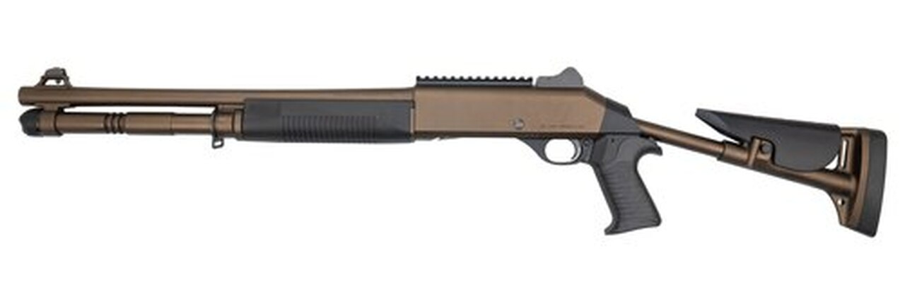 Benelli M1014 Limited Edition 12 Ga, 18.5″,, , Midnight Bronze, Ghost Ring Sights, Fixed Pistol Grip Stock, 5 rd