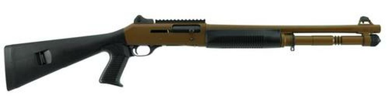 Benelli M4 Tactical Shotgun Dark Earth Cerakote Ghost-Ring Sight 12 Ga 18″ Barrel